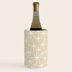 Twinkling Mid Century Modern Starburst Pattern in Light Beige and White Wine Chiller Gallery Image 3