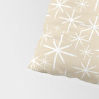 Twinkling Mid Century Modern Starburst Pattern in Light Beige and White Pillow Sham Gallery Image 4