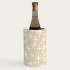 Twinkling Mid Century Modern Starburst Pattern in Light Beige and White Wine Chiller Gallery Image 2