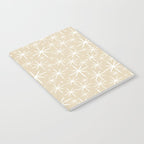 Twinkling Mid Century Modern Starburst Pattern in Light Beige and White Notebook Gallery Image 2
