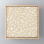Twinkling Mid Century Modern Starburst Pattern in Light Beige and White Mini Art Print Gallery Image 1