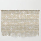 Twinkling Mid Century Modern Starburst Pattern in Light Beige and White Wall Hanging Gallery Image 1