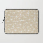 Twinkling Mid Century Modern Starburst Pattern in Light Beige and White Laptop Sleeve Gallery Image 1