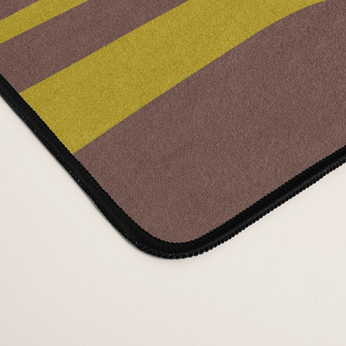 Eclectic Mid Century Modern Piquet Multi Pattern in Dark Brown and Chartreuse Olive Desk Mat Gallery Image 4