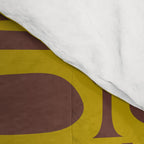 Eclectic Mid Century Modern Piquet Multi Pattern in Dark Brown and Chartreuse Olive Comforter Gallery Image 4