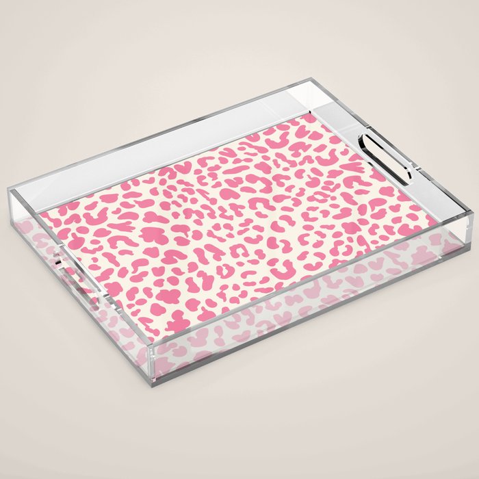 Pink Leopard Print Acrylic Tray Gallery Image 1