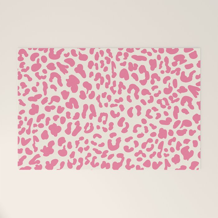Pink Leopard Print Welcome Mat Gallery Image 1