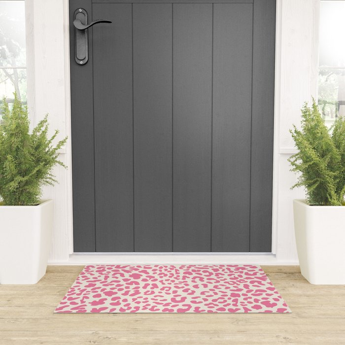 Pink Leopard Print Welcome Mat Gallery Image 3