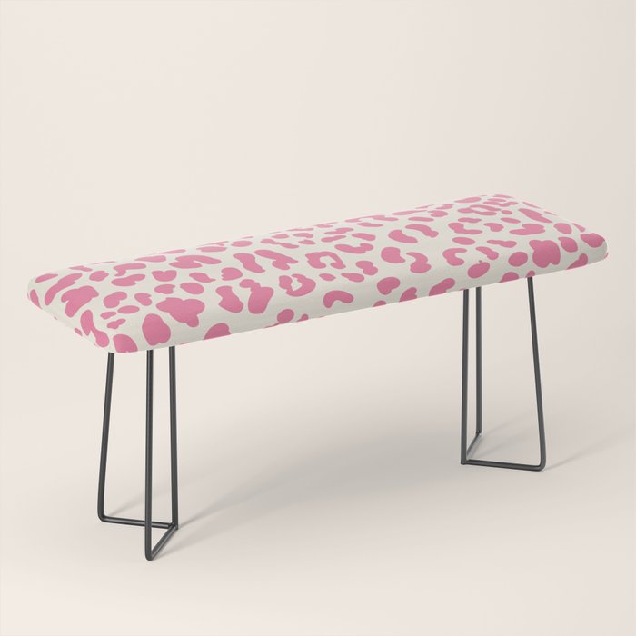 Pink Leopard Print Bench Gallery Image 1