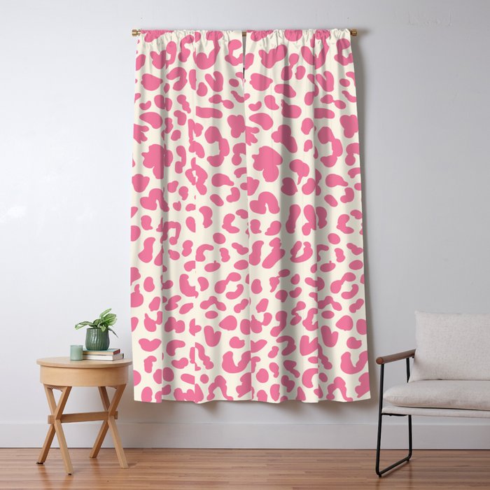 Pink Leopard Print Window Curtain Gallery Image 1