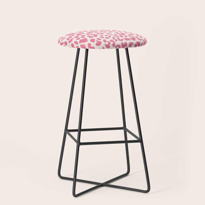 Pink Leopard Print Stool Gallery Image 1