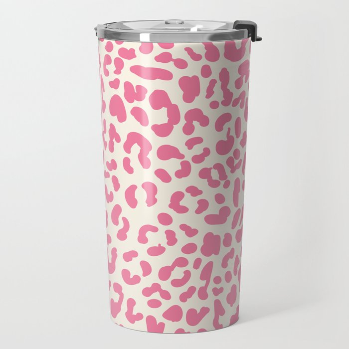 Pink Leopard Print Travel Mug Gallery Image 2
