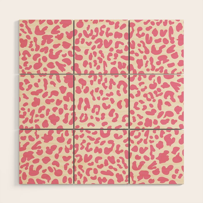 Pink Leopard Print Wood Wall Art Gallery Image 1