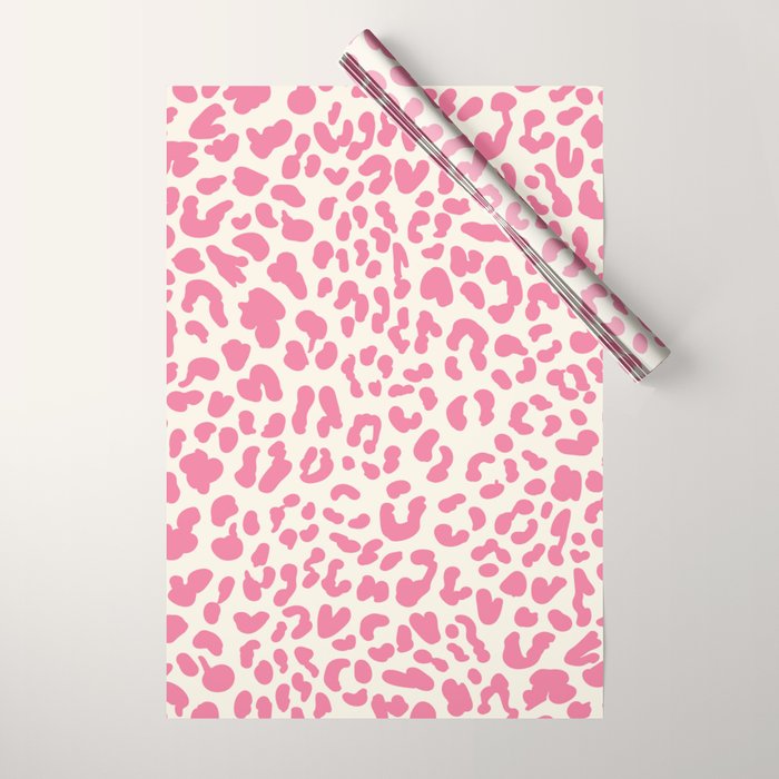 Pink Leopard Print Wrapping Paper Gallery Image 1