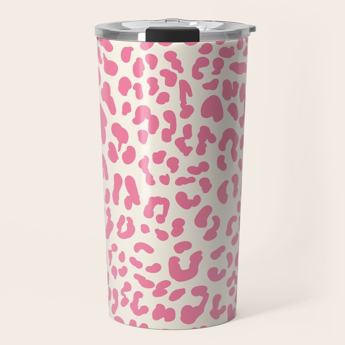 Pink Leopard Print Travel Mug Gallery Image 1