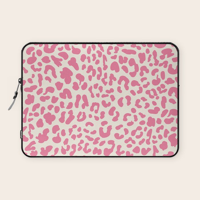 Pink Leopard Print Laptop Sleeve Gallery Image 1