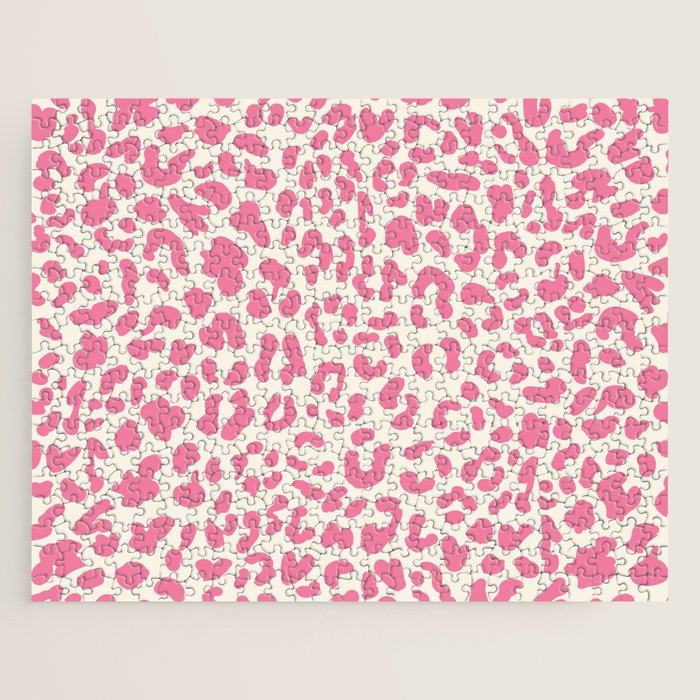 Pink Leopard Print Jigsaw Puzzle Gallery Image 1