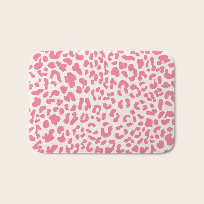 Pink Leopard Print Bath Mat Gallery Image 1