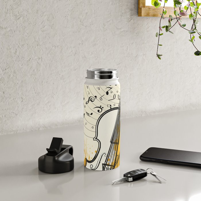 Abstract Minimal Musical Instrument 3 Water Bottle Gallery Image 4