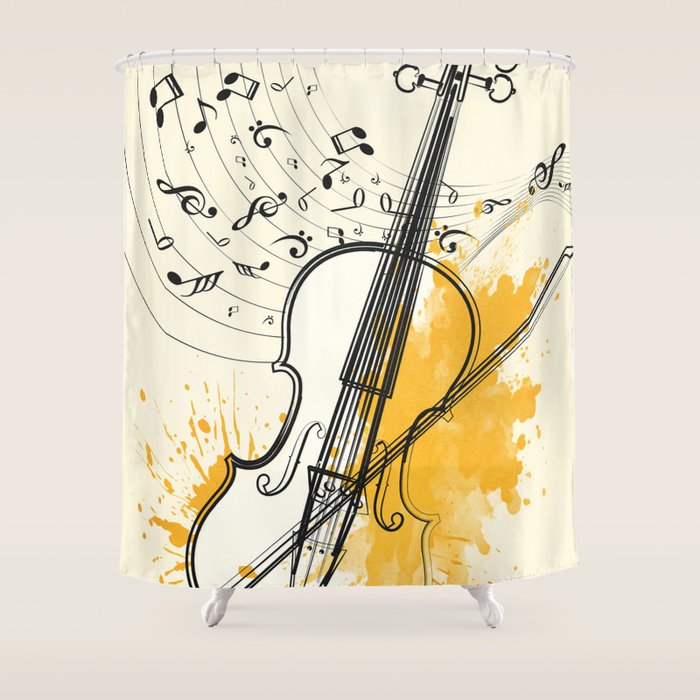 Abstract Minimal Musical Instrument 3 Shower Curtain Gallery Image 1