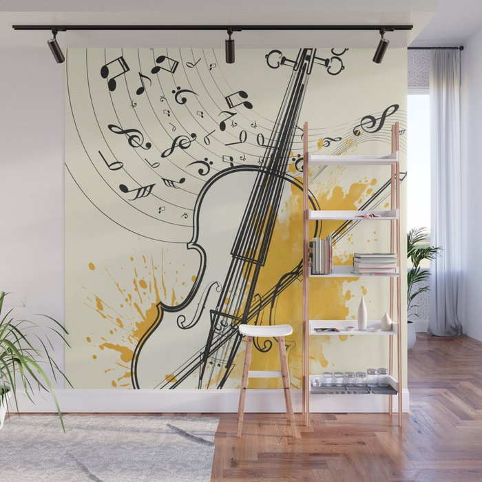 Abstract Minimal Musical Instrument 3 Wall Mural Gallery Image 1