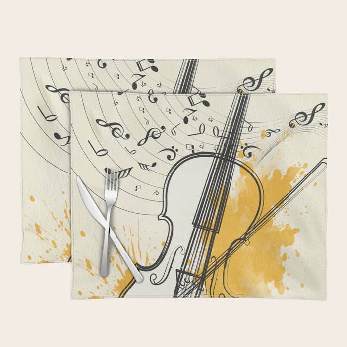 Abstract Minimal Musical Instrument 3 Placemat Gallery Image 1
