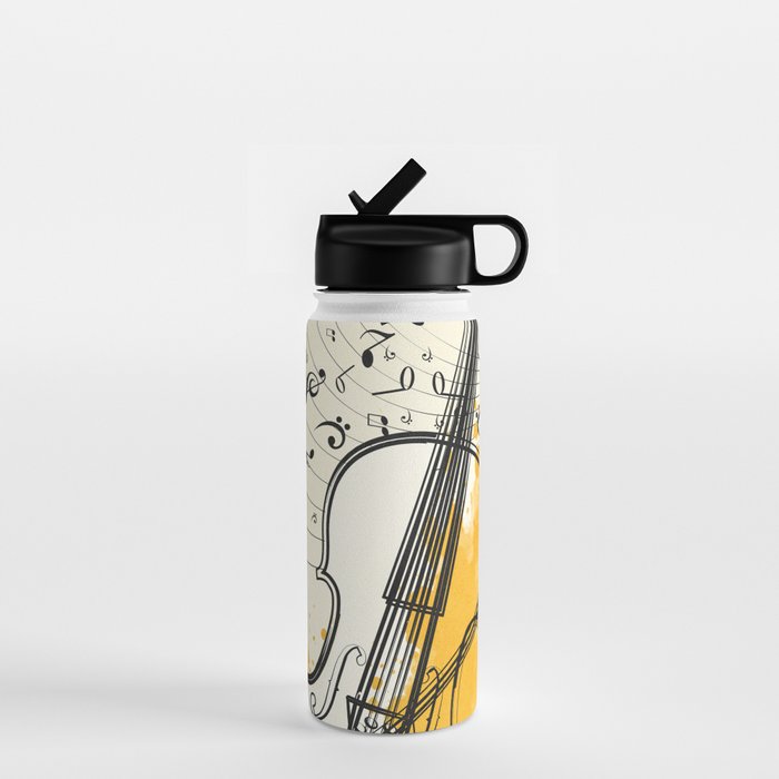Abstract Minimal Musical Instrument 3 Water Bottle Gallery Image 1