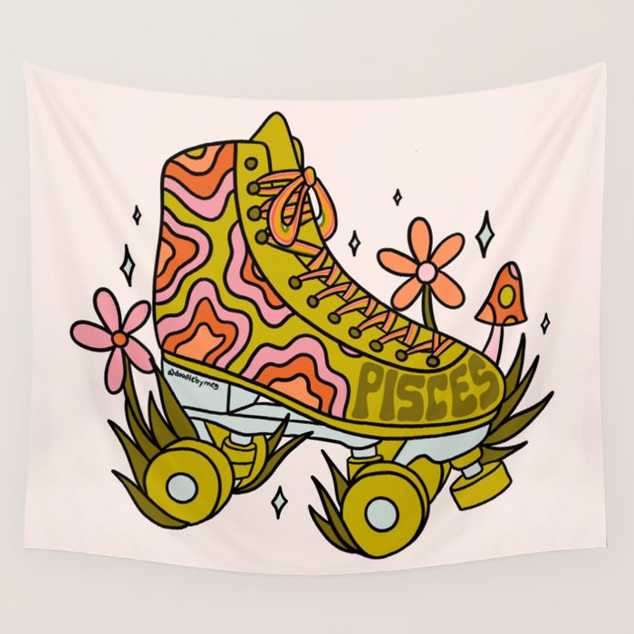 Pisces Roller Skate Wall Tapestry Gallery Image 1