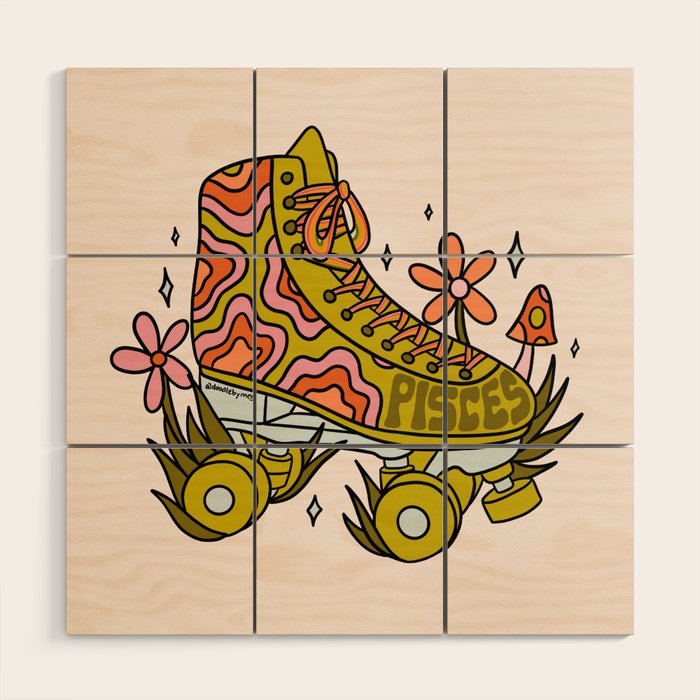 Pisces Roller Skate Wood Wall Art Gallery Image 1