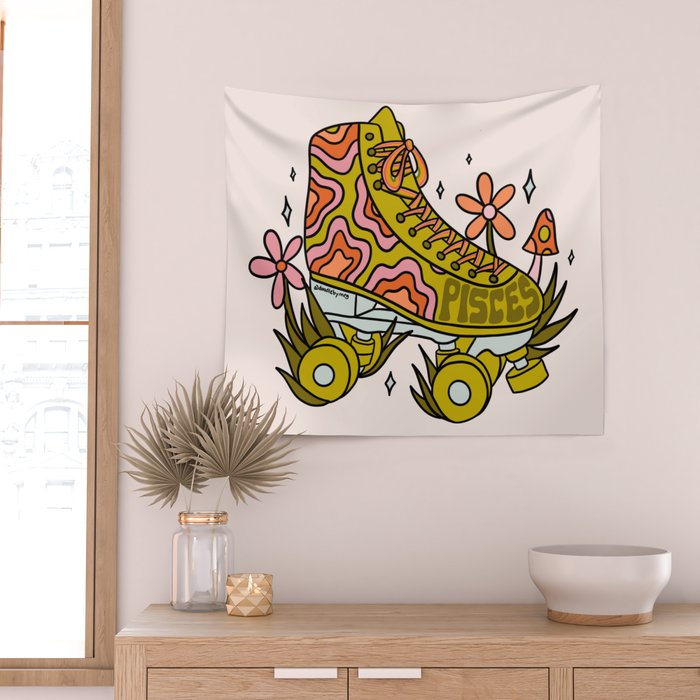 Pisces Roller Skate Wall Tapestry Gallery Image 2