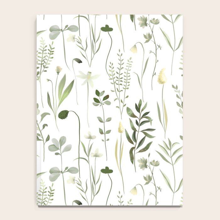 Watercolor Botanical Greenery Pattern Notebook Gallery Image 4