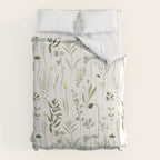 Watercolor Botanical Greenery Pattern Comforter Gallery Image 6