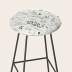 Watercolor Botanical Greenery Pattern Stool Gallery Image 2