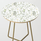 Watercolor Botanical Greenery Pattern Side Table Gallery Image 2
