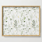 Watercolor Botanical Greenery Pattern Serving Tray Gallery Image 1