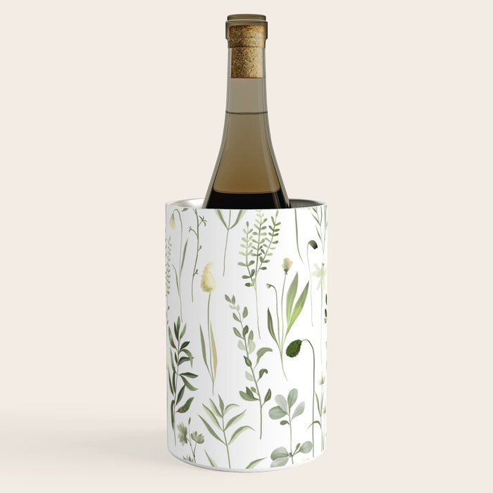 Watercolor Botanical Greenery Pattern Wine Chiller Gallery Image 1