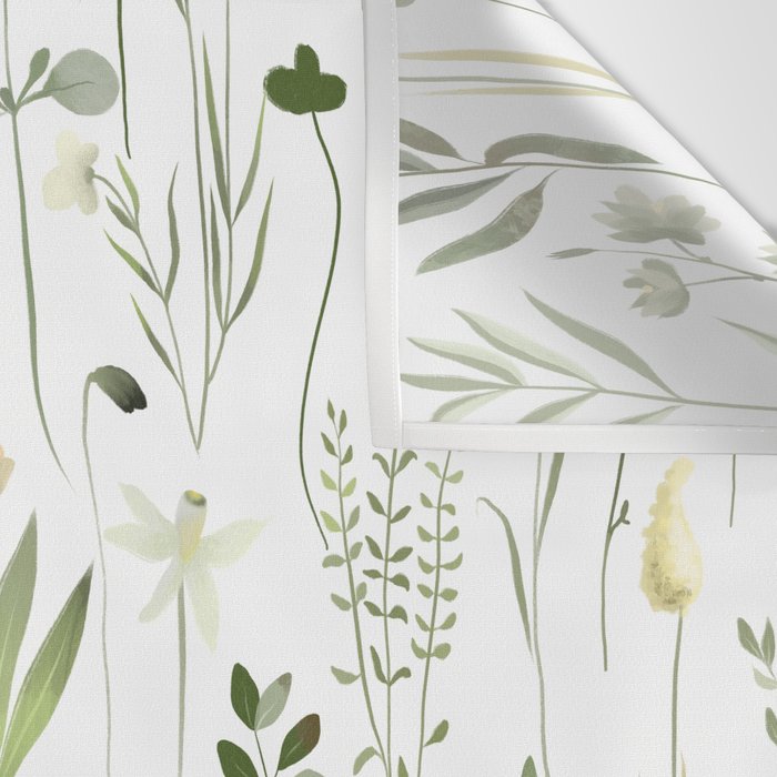 Watercolor Botanical Greenery Pattern Wall Tapestry Gallery Image 3