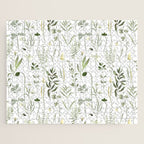 Watercolor Botanical Greenery Pattern Jigsaw Puzzle Gallery Image 1