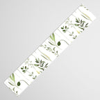 Watercolor Botanical Greenery Pattern Table Runner Gallery Image 3