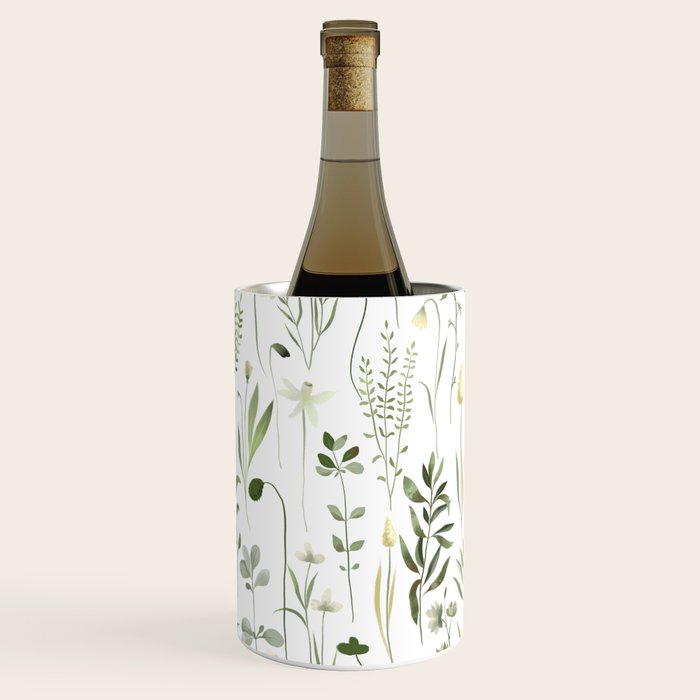 Watercolor Botanical Greenery Pattern Wine Chiller Gallery Image 3