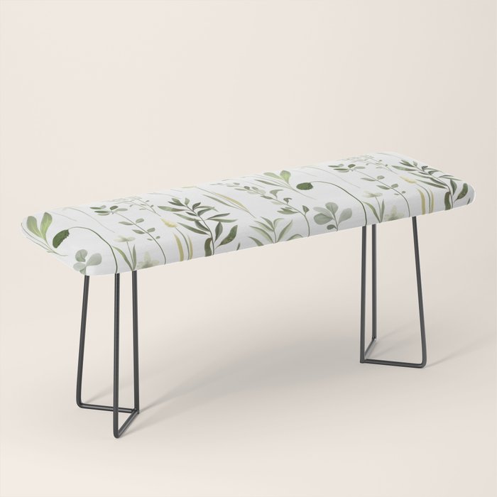 Watercolor Botanical Greenery Pattern Bench Gallery Image 1
