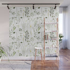 Watercolor Botanical Greenery Pattern Wall Mural Gallery Image 1