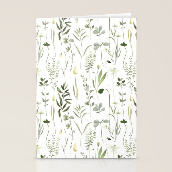 Watercolor Botanical Greenery Pattern Stationery Card Gallery Image 2