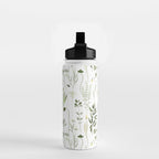 Watercolor Botanical Greenery Pattern Water Bottle Gallery Image 2