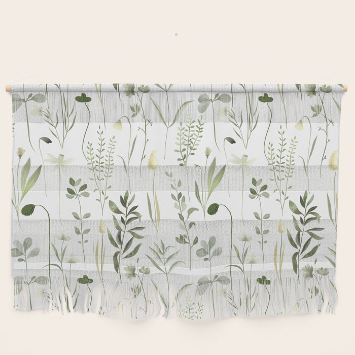 Watercolor Botanical Greenery Pattern Wall Hanging Gallery Image 1