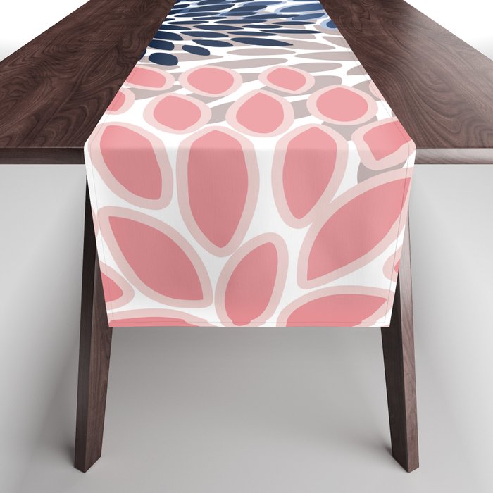 Floral Blooms, Pink, Blue, Gray Table Runner Gallery Image 1