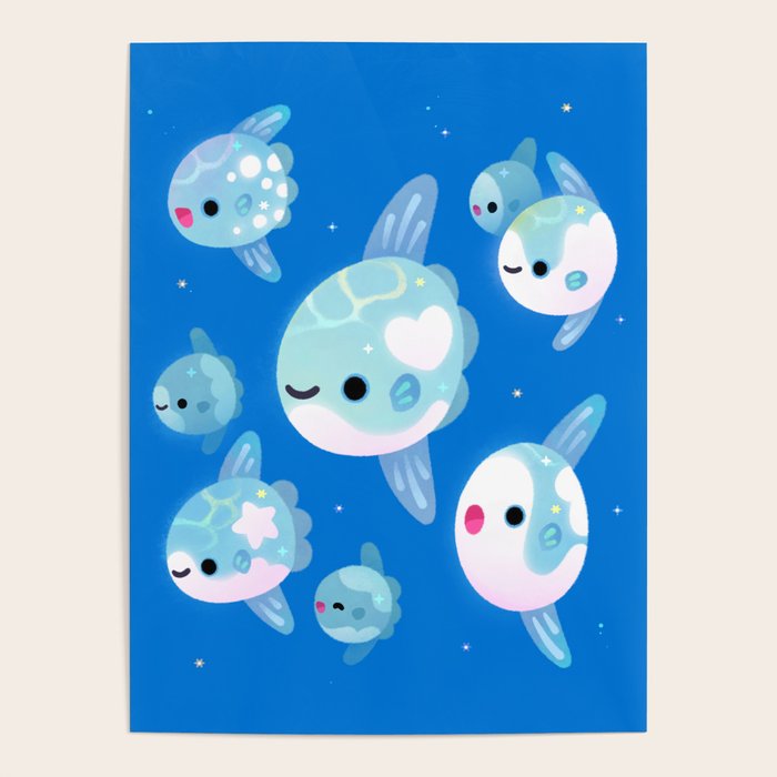 Swimming sunfish Poster Gallery Image 1