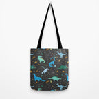 Dinosaurs in Space in Blue Tote Bag Gallery Image 2