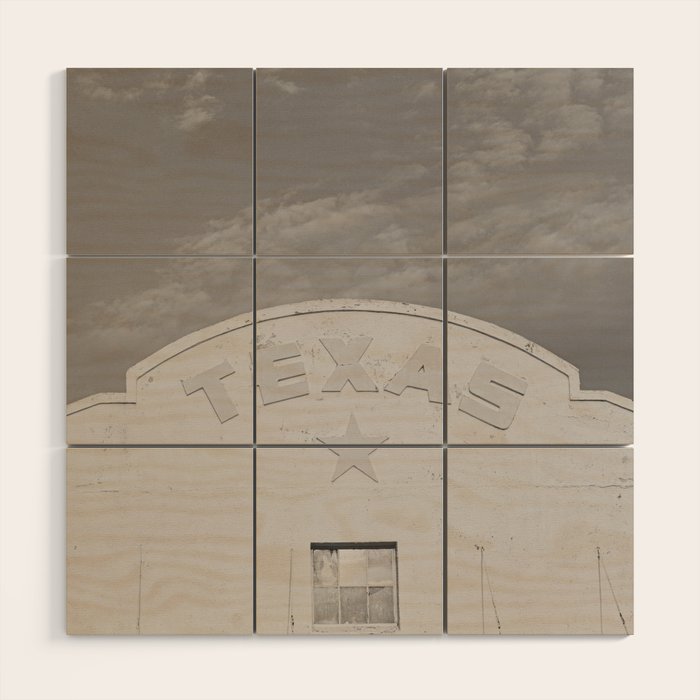 Texas Star x Marfa Black and White Photography Wood Wall Art Gallery Image 1