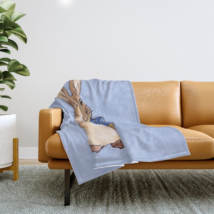 Peter the rabbit Throw Blanket Gallery Image 1
